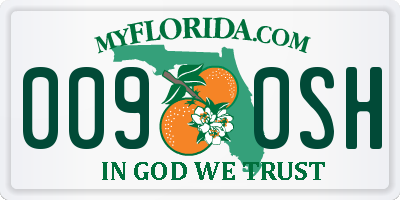 FL license plate 0090SH