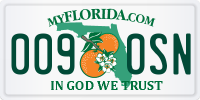 FL license plate 0090SN