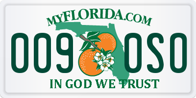 FL license plate 0090SO
