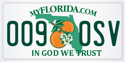 FL license plate 0090SV