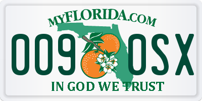 FL license plate 0090SX