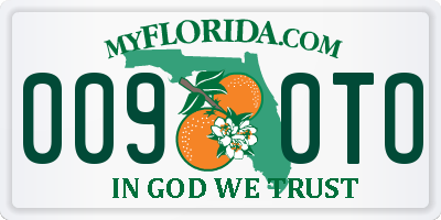 FL license plate 0090TO