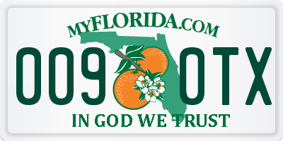 FL license plate 0090TX