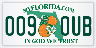 FL license plate 0090UB