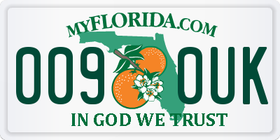 FL license plate 0090UK