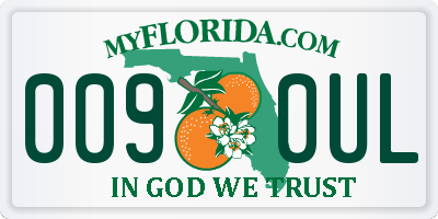 FL license plate 0090UL