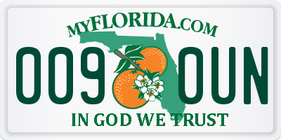 FL license plate 0090UN
