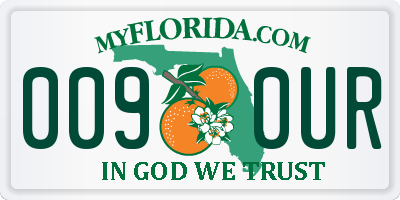 FL license plate 0090UR