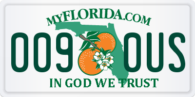 FL license plate 0090US