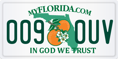 FL license plate 0090UV