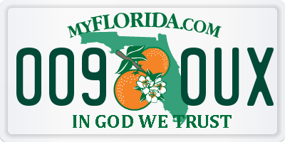 FL license plate 0090UX