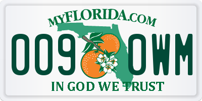 FL license plate 0090WM