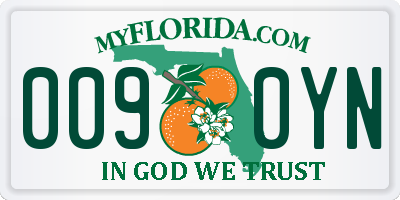 FL license plate 0090YN