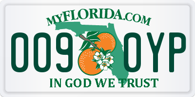 FL license plate 0090YP