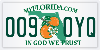 FL license plate 0090YQ