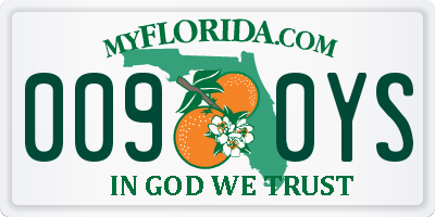 FL license plate 0090YS