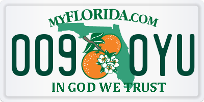 FL license plate 0090YU