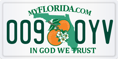 FL license plate 0090YV
