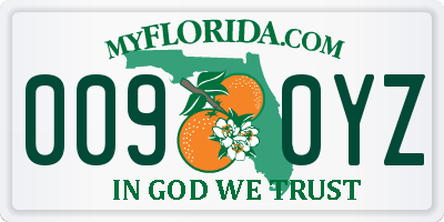 FL license plate 0090YZ