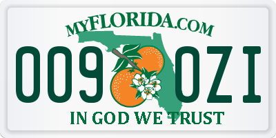 FL license plate 0090ZI