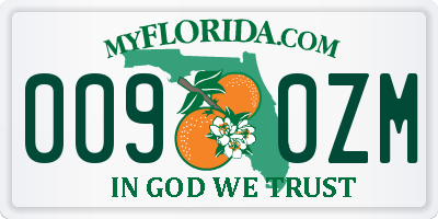 FL license plate 0090ZM