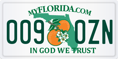 FL license plate 0090ZN