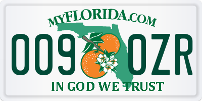 FL license plate 0090ZR
