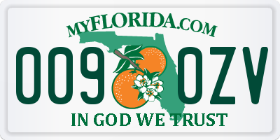 FL license plate 0090ZV