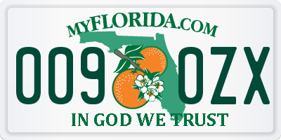 FL license plate 0090ZX