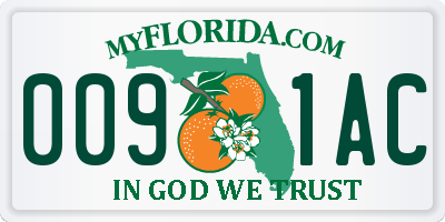 FL license plate 0091AC