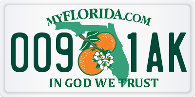 FL license plate 0091AK
