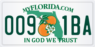 FL license plate 0091BA