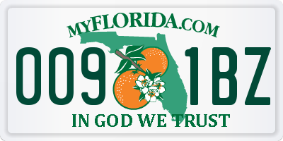 FL license plate 0091BZ