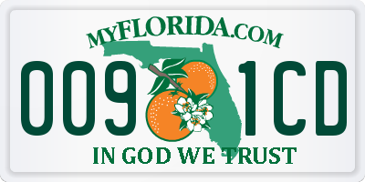 FL license plate 0091CD
