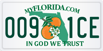 FL license plate 0091CE