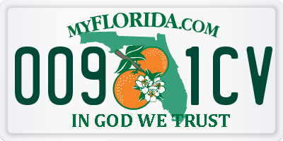 FL license plate 0091CV
