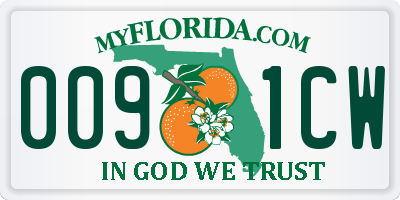 FL license plate 0091CW