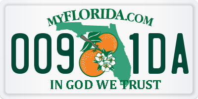 FL license plate 0091DA