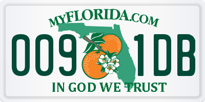 FL license plate 0091DB