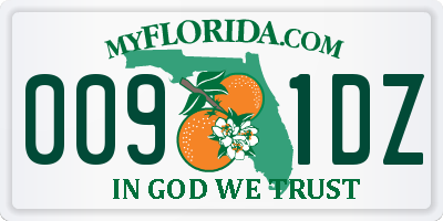 FL license plate 0091DZ