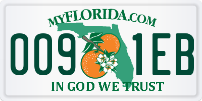 FL license plate 0091EB