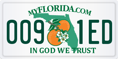 FL license plate 0091ED