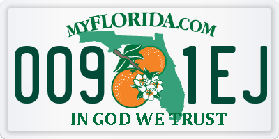 FL license plate 0091EJ