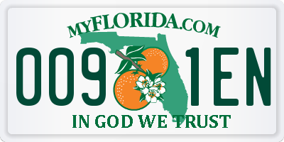 FL license plate 0091EN