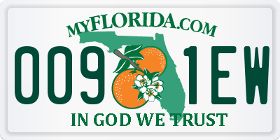 FL license plate 0091EW