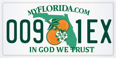 FL license plate 0091EX