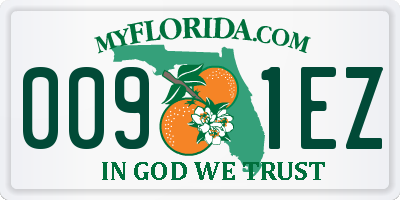 FL license plate 0091EZ