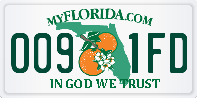 FL license plate 0091FD