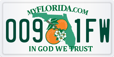 FL license plate 0091FW
