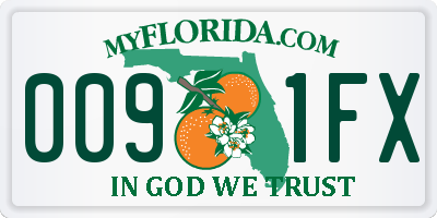 FL license plate 0091FX